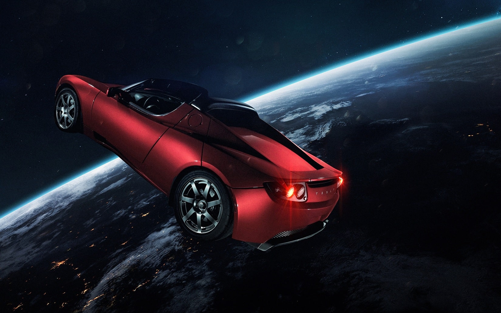Tesla Roadster into space