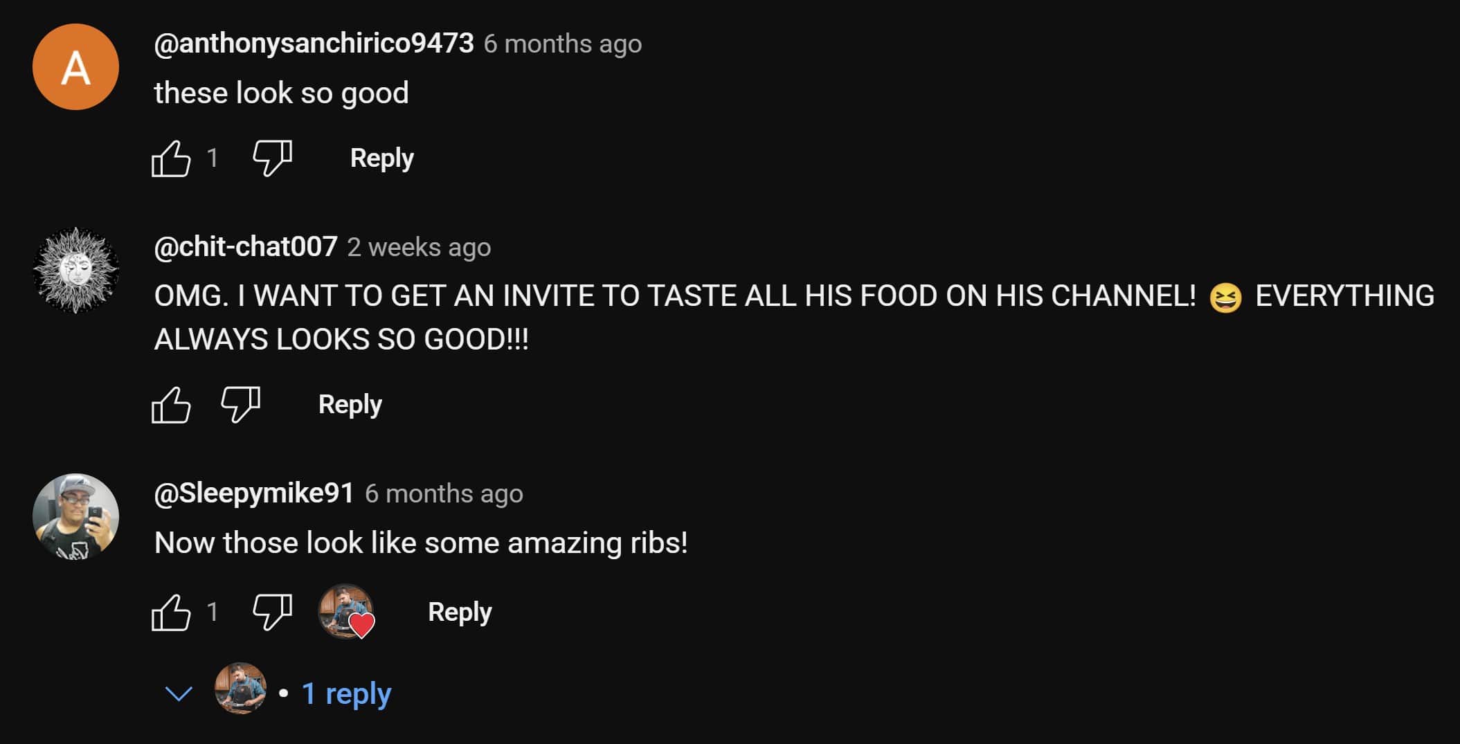 ALF's Kitchen YouTube Comments