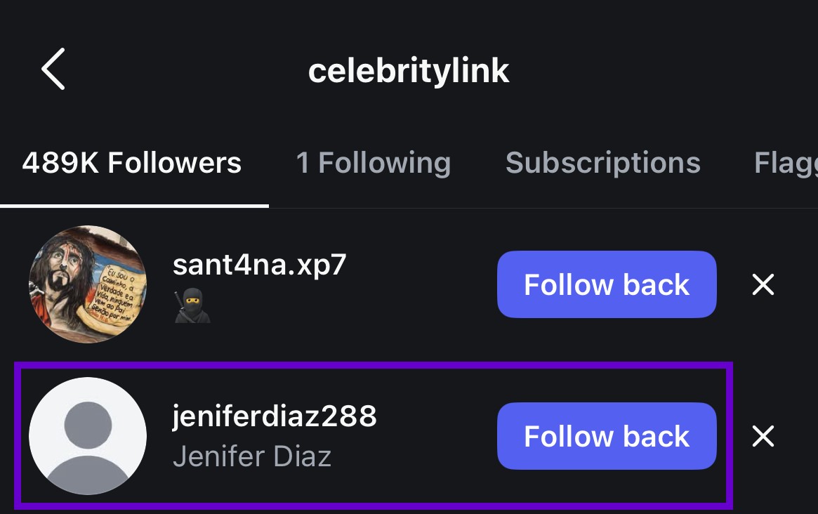 Find the account you want to remove