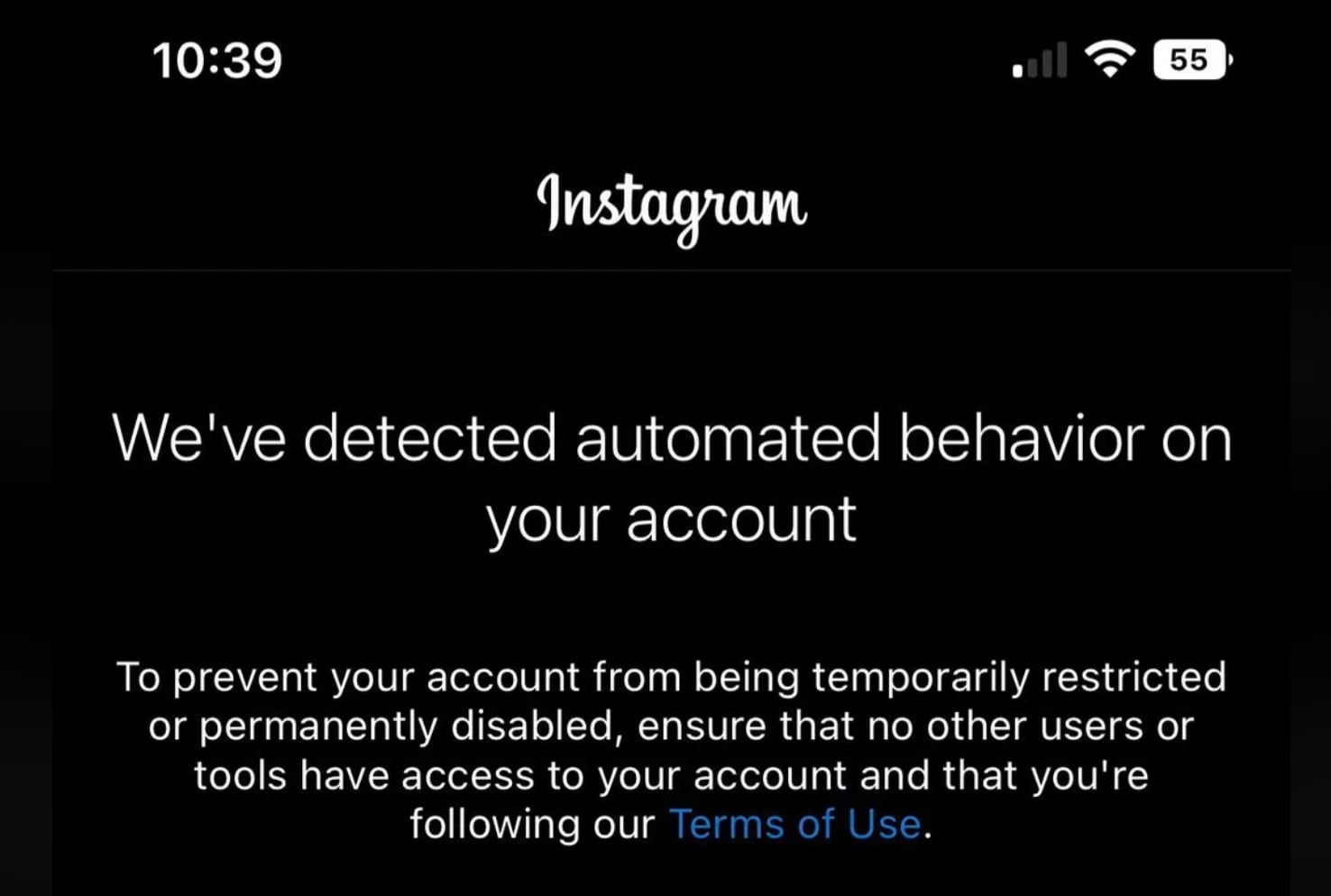 We've detected automated behavior on your account