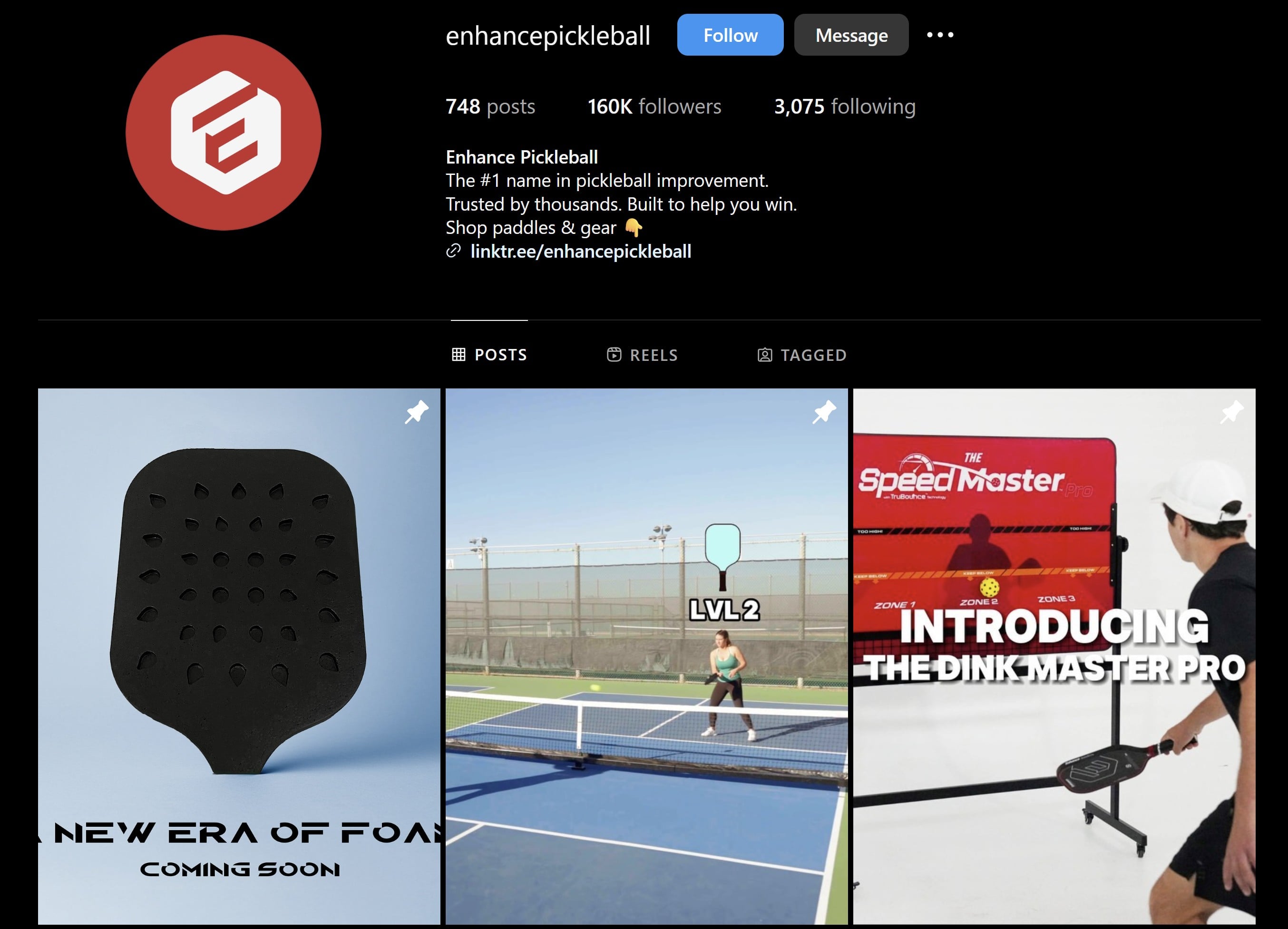 Enhance Pickleball profile