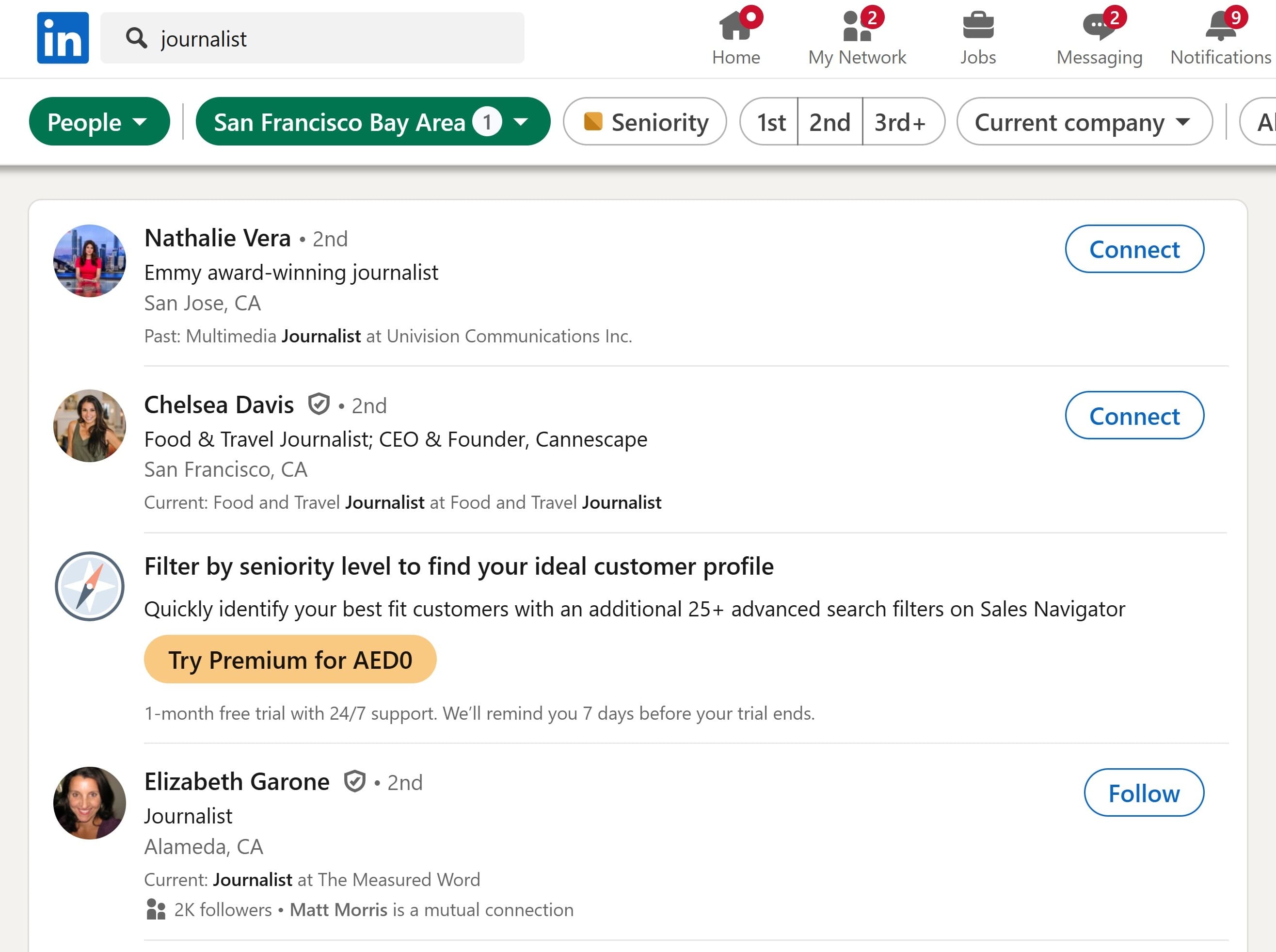 Find journalists on social media