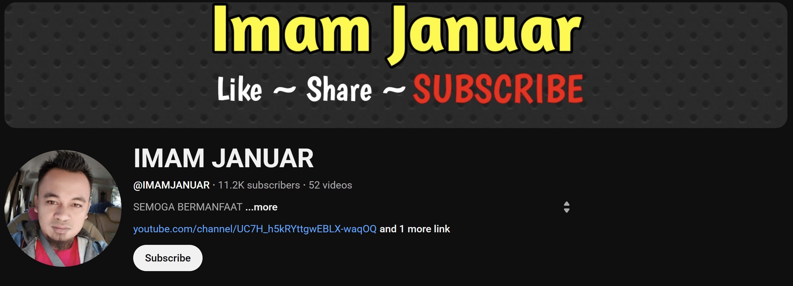 Imam Januar YouTube channel
