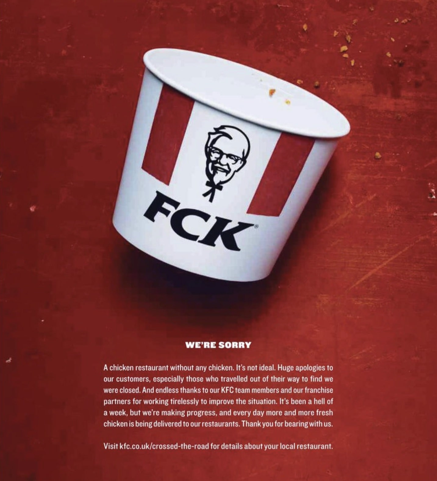 KFC ran out of chicken in its UK stores