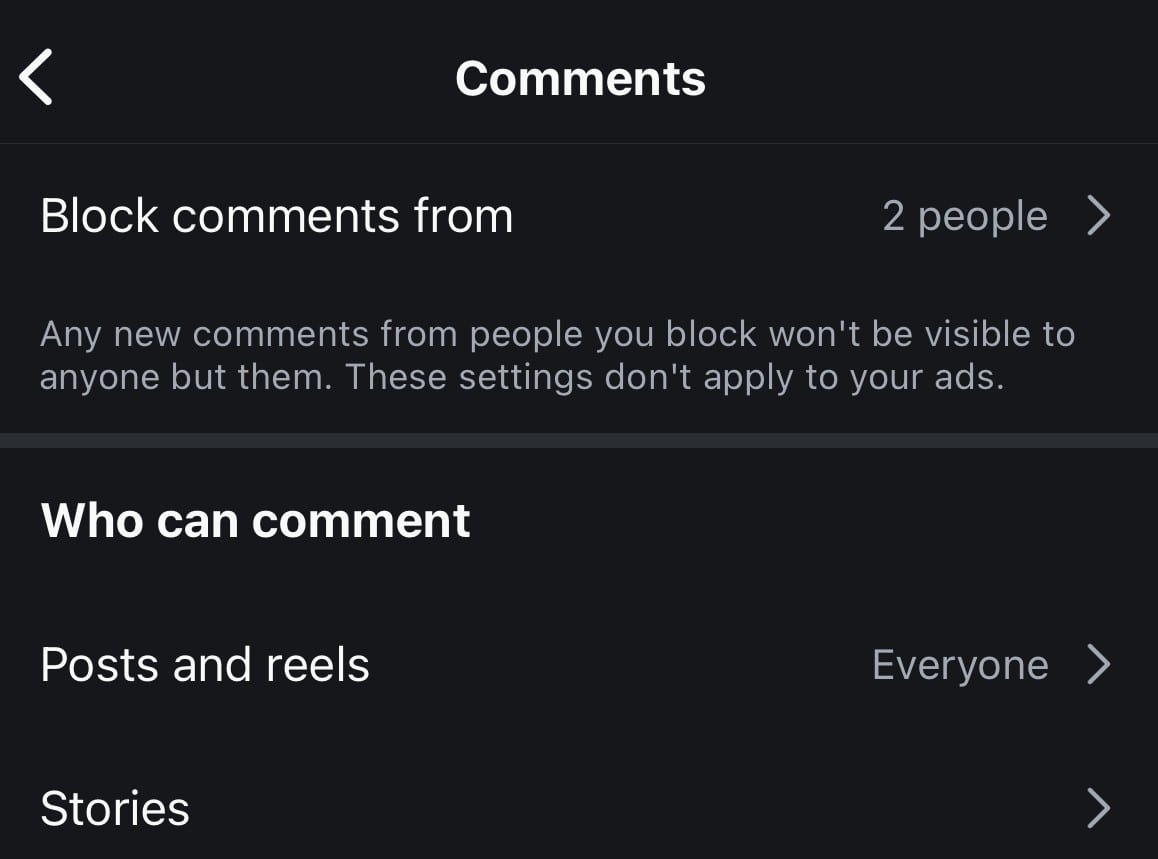 Comment and message filters