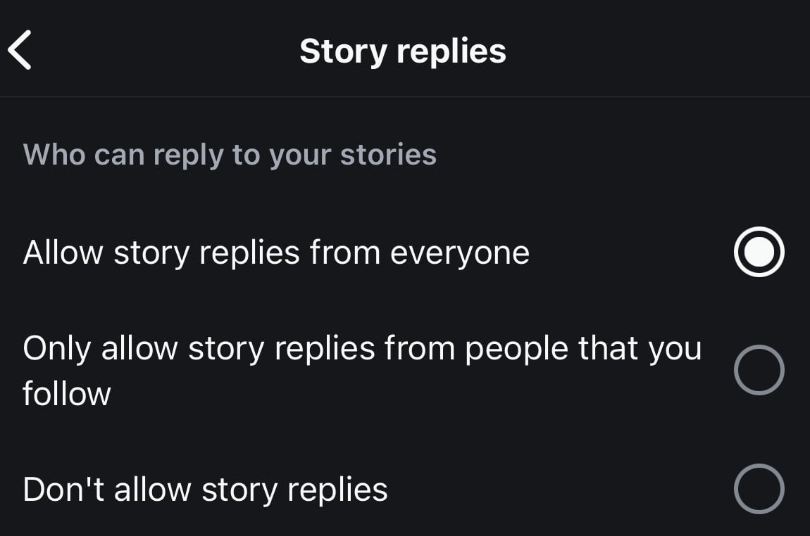 Hide story replies