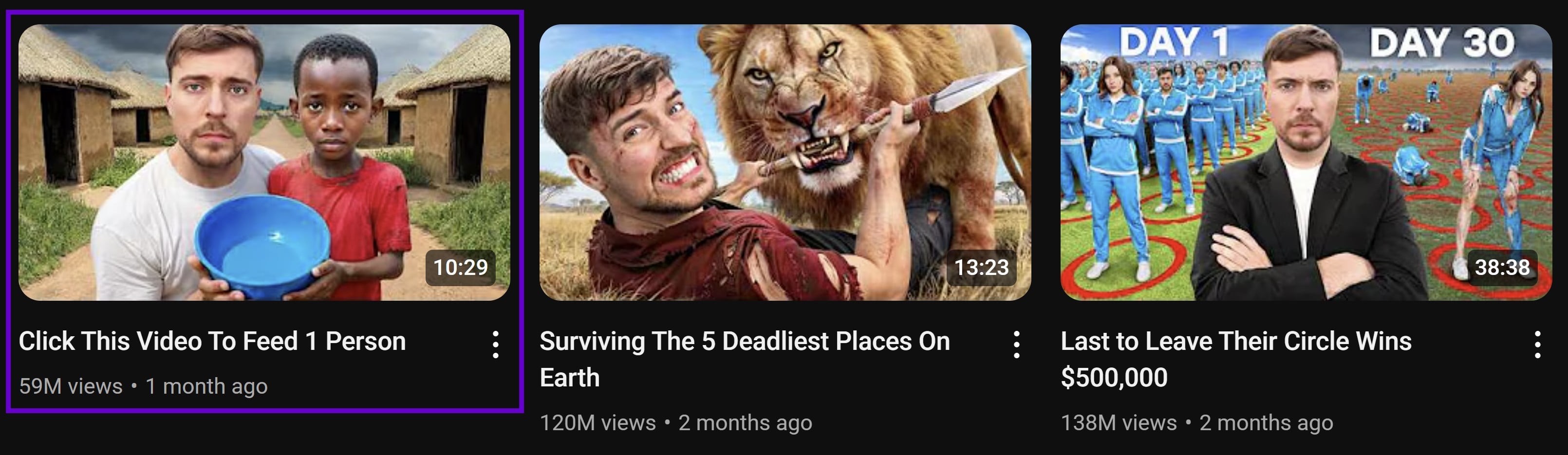 MrBeast "Watch this video to feed one person in need"