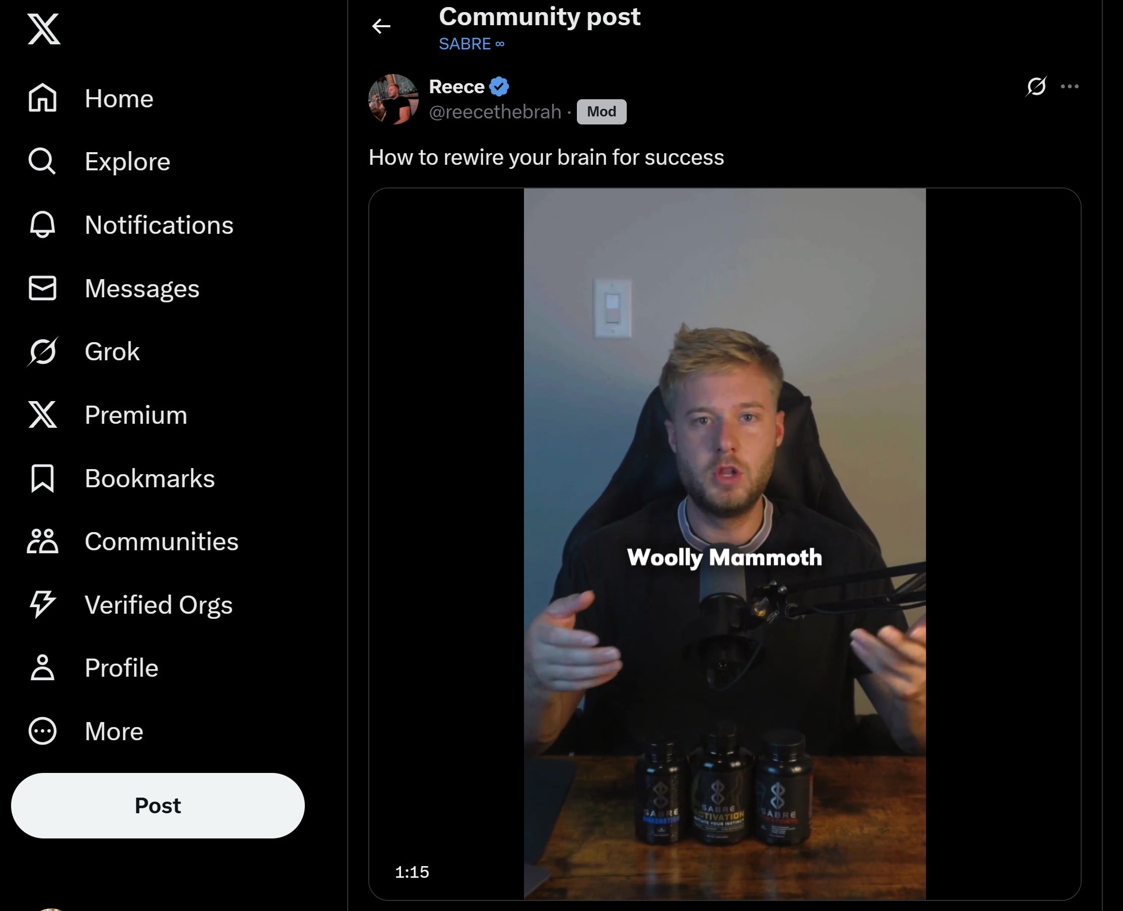 Like Reece, a co-founder of Sabre Supplements