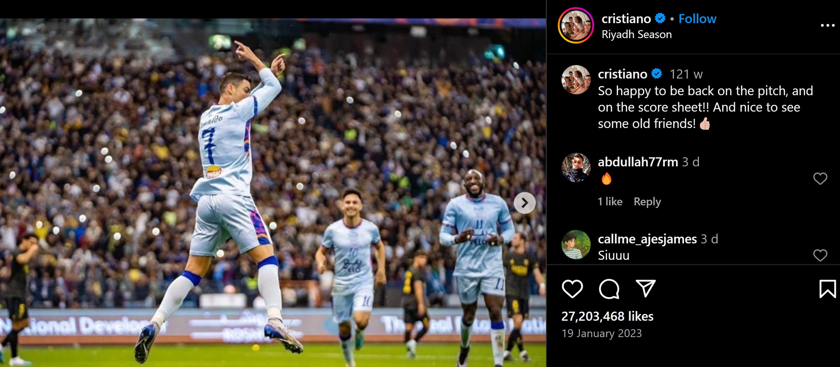 Ronaldo's match against Paris Saint-Germain (2023)