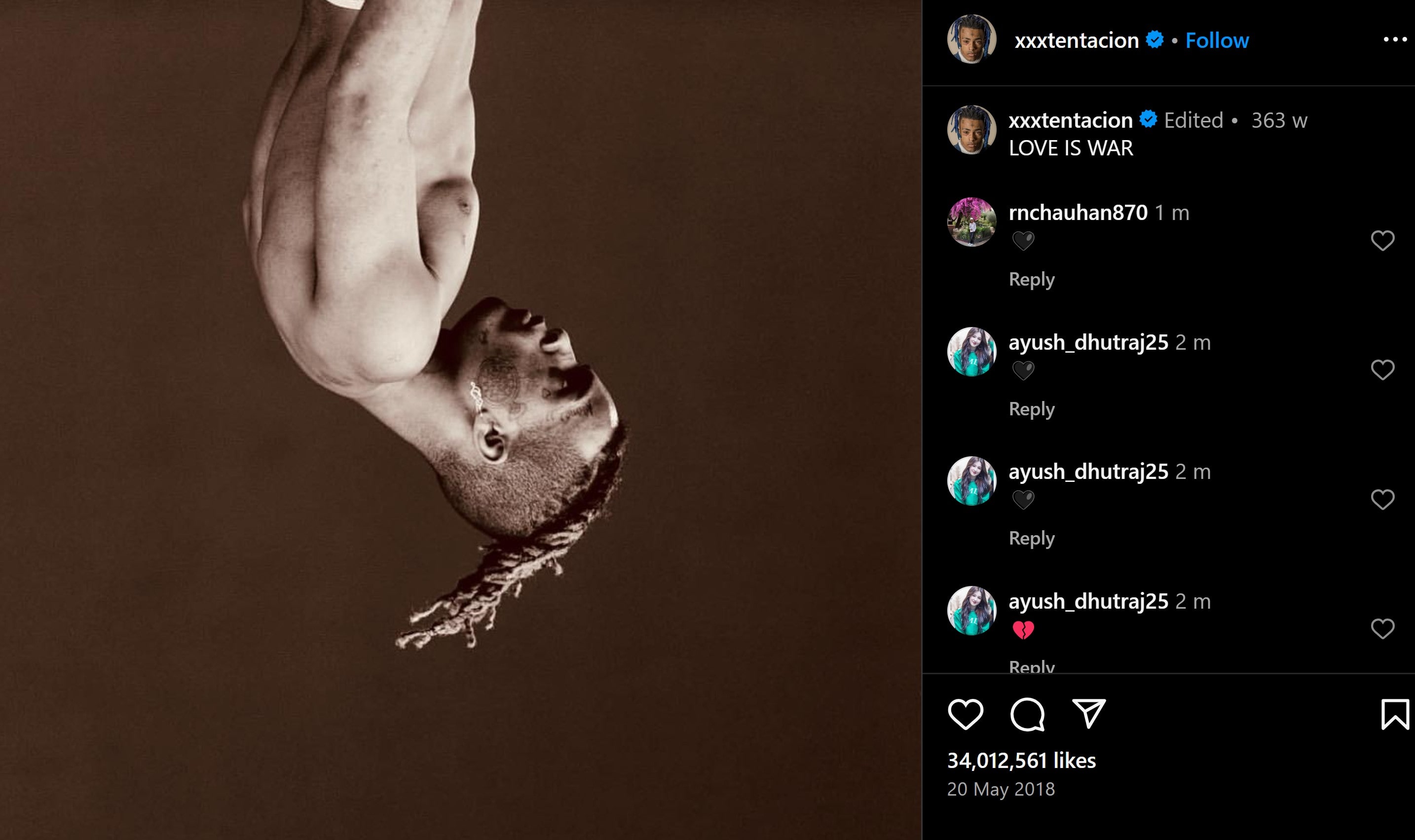 XXXTentacion's final post before his death