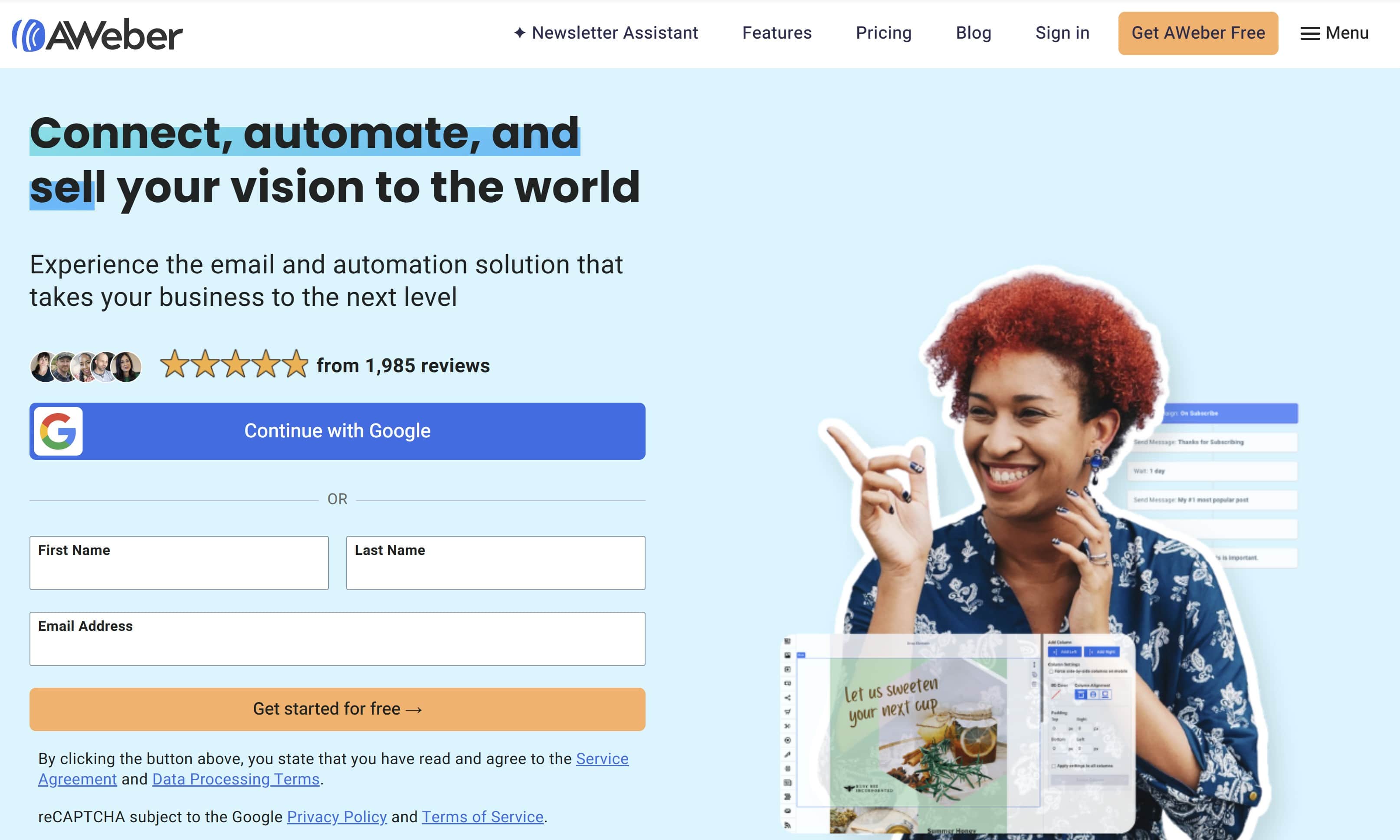 Good landing page example
