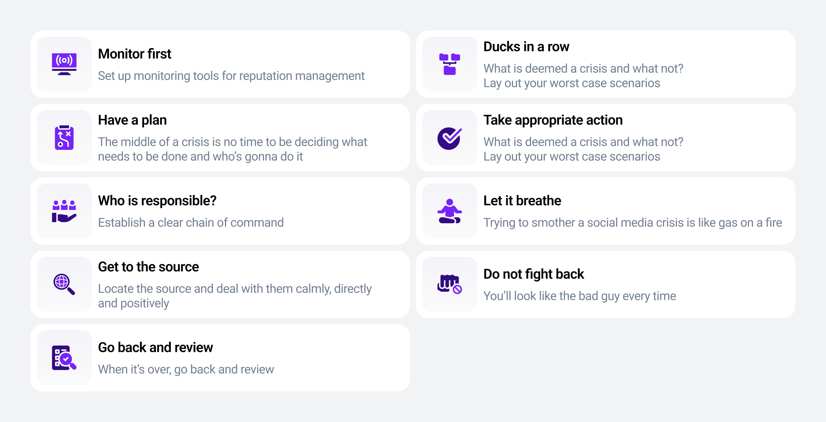 Have a clear protocol for response for negative PR