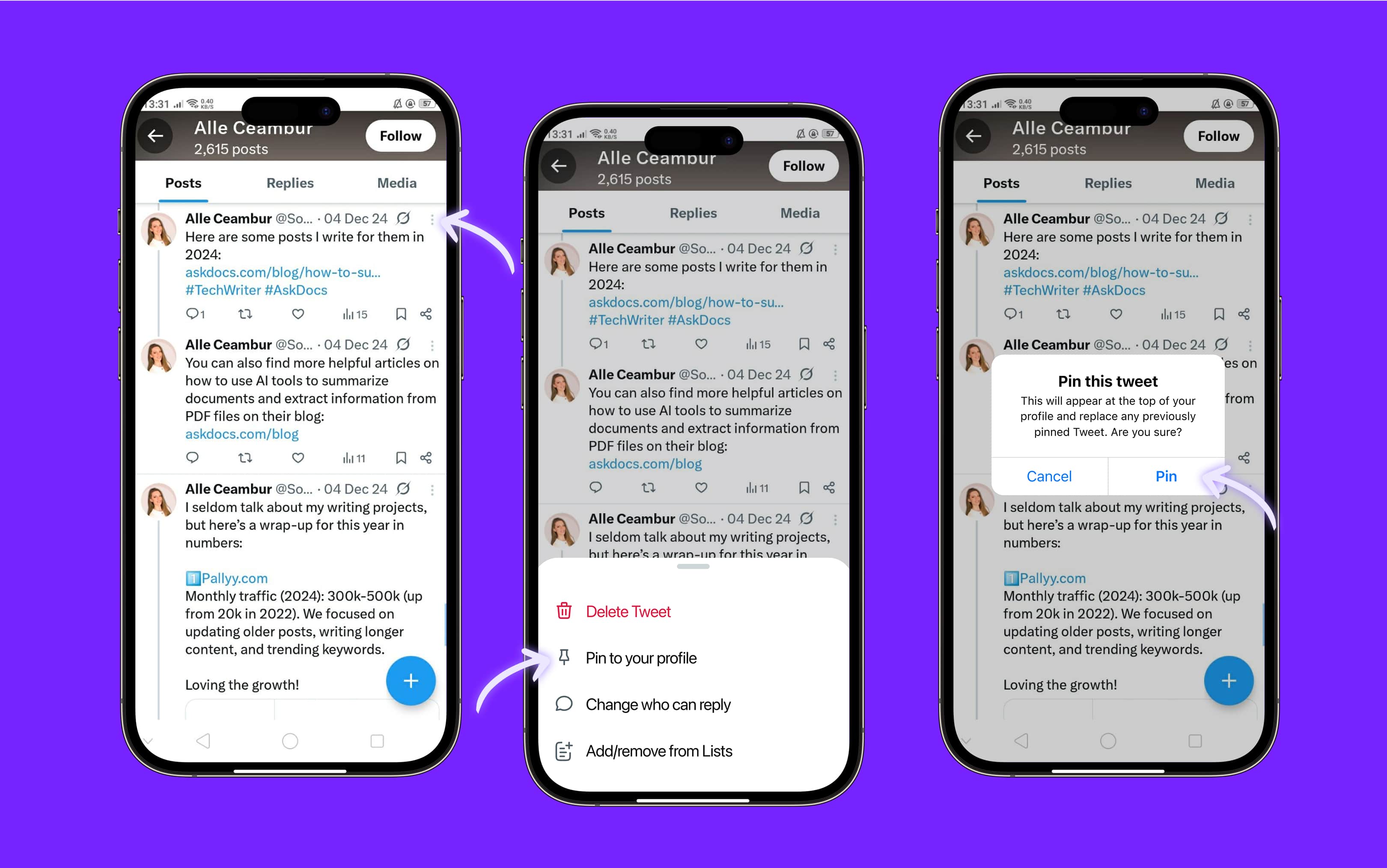 How to pin a Tweet