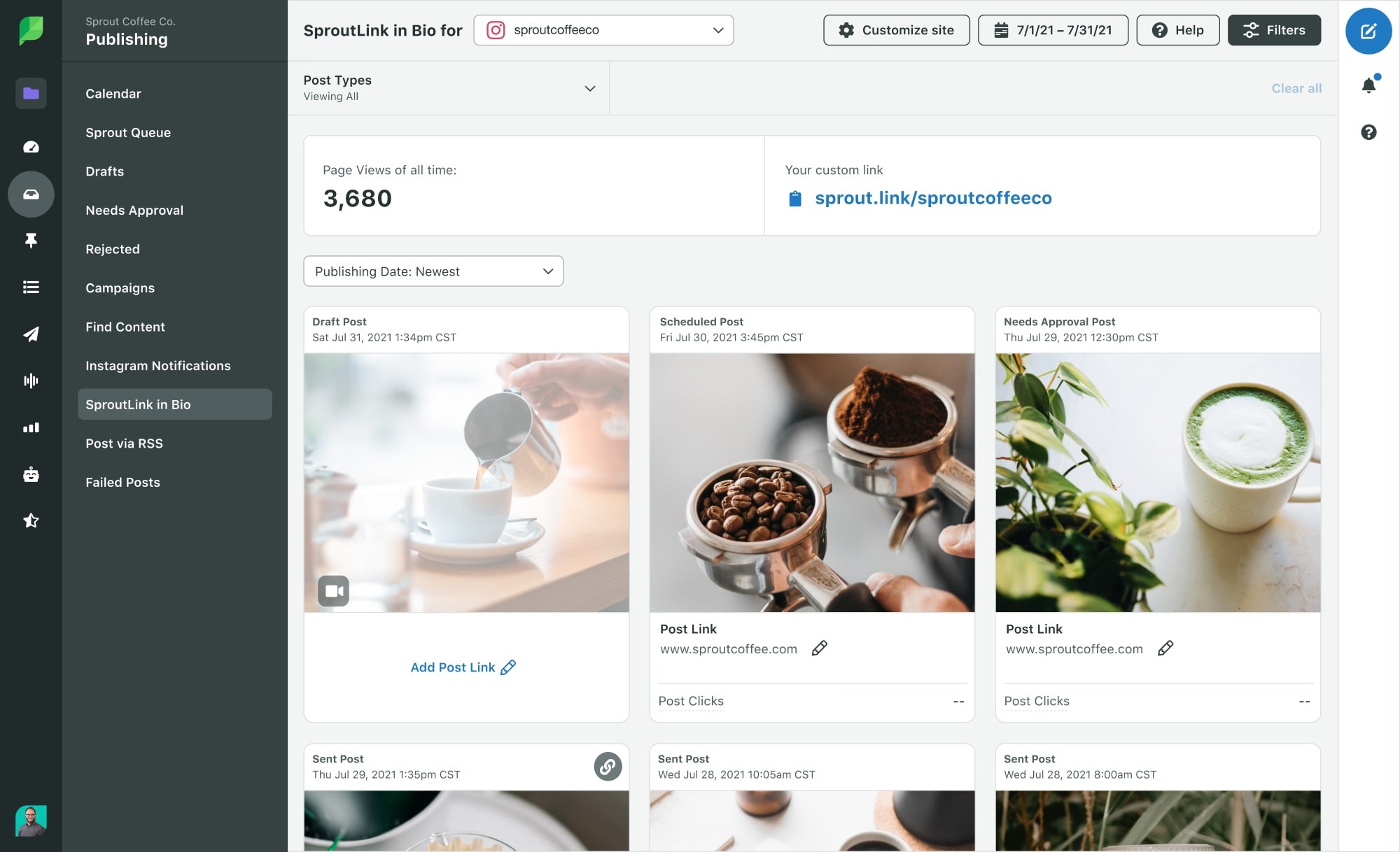 Sprout Social Instagram audit