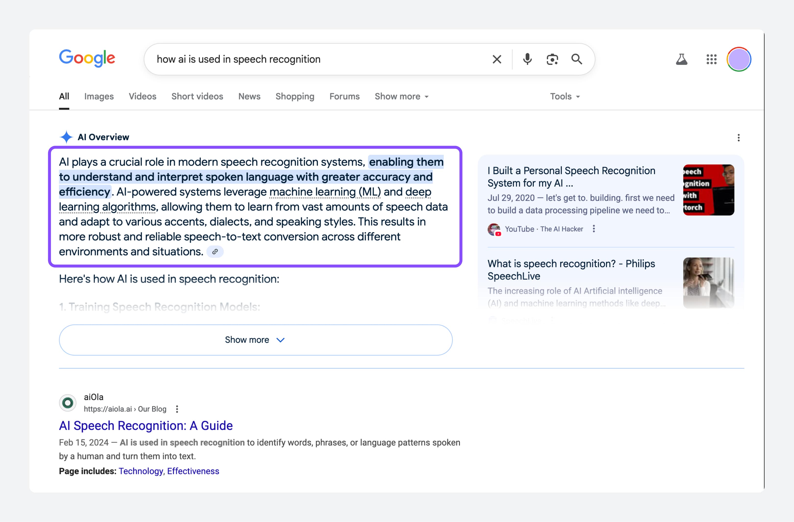 Google featured snippets