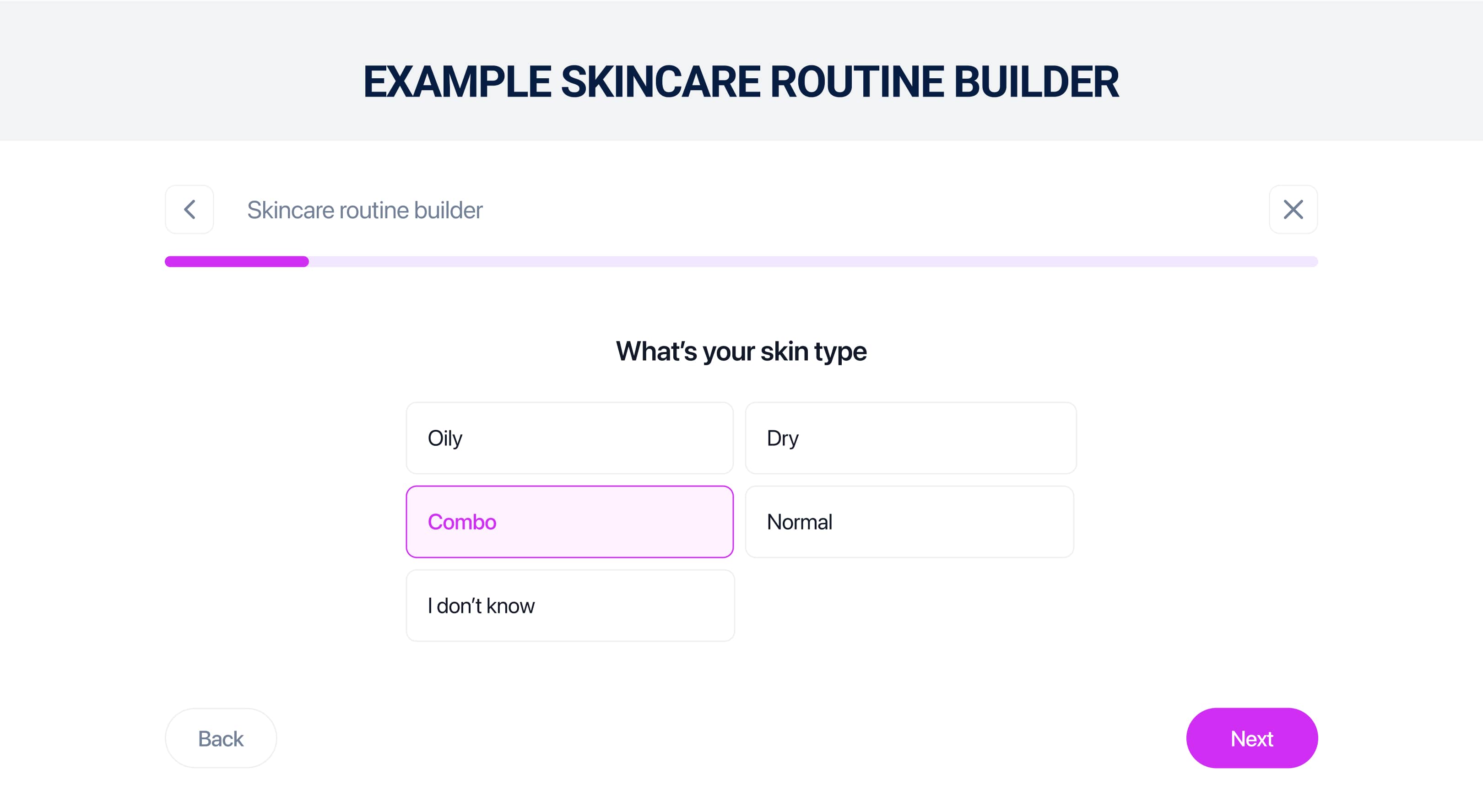 Skincare routine buillder