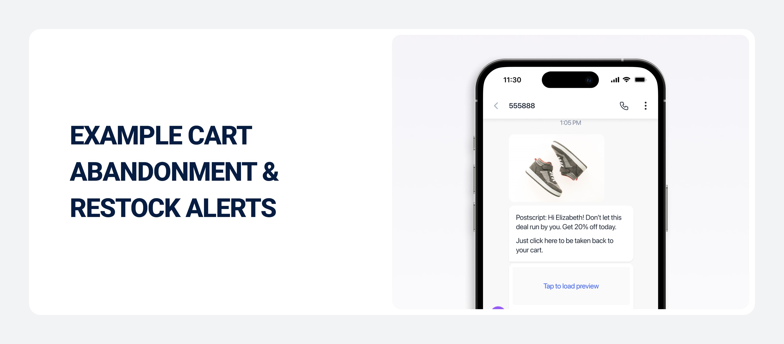 Example cart abandonment & restock alerts