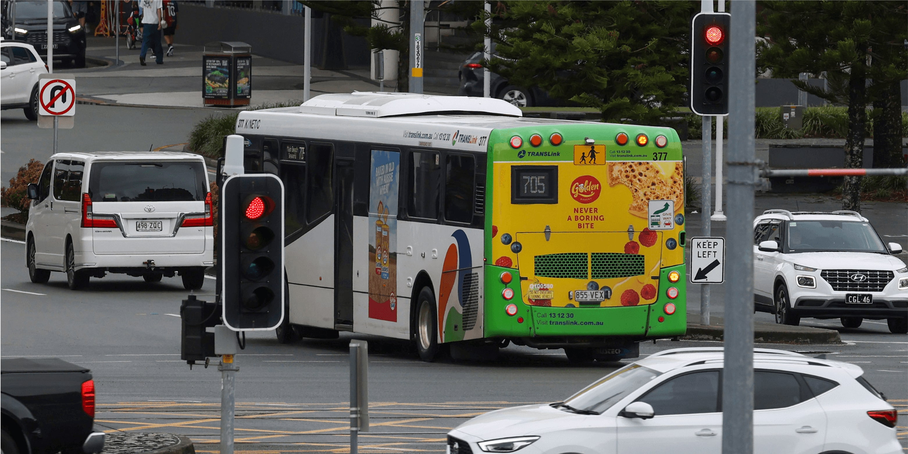 Golden crumpets bus advertising