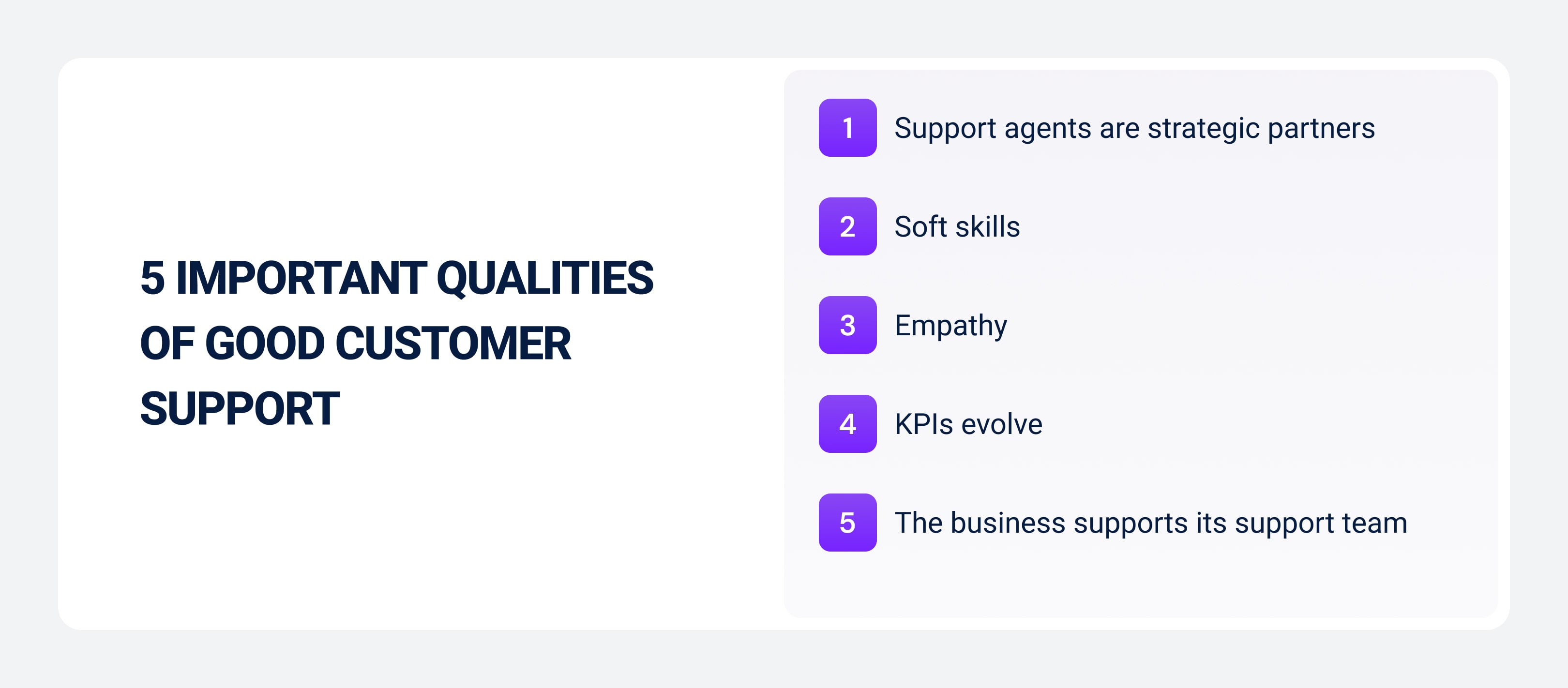 Important qualities if customer support
