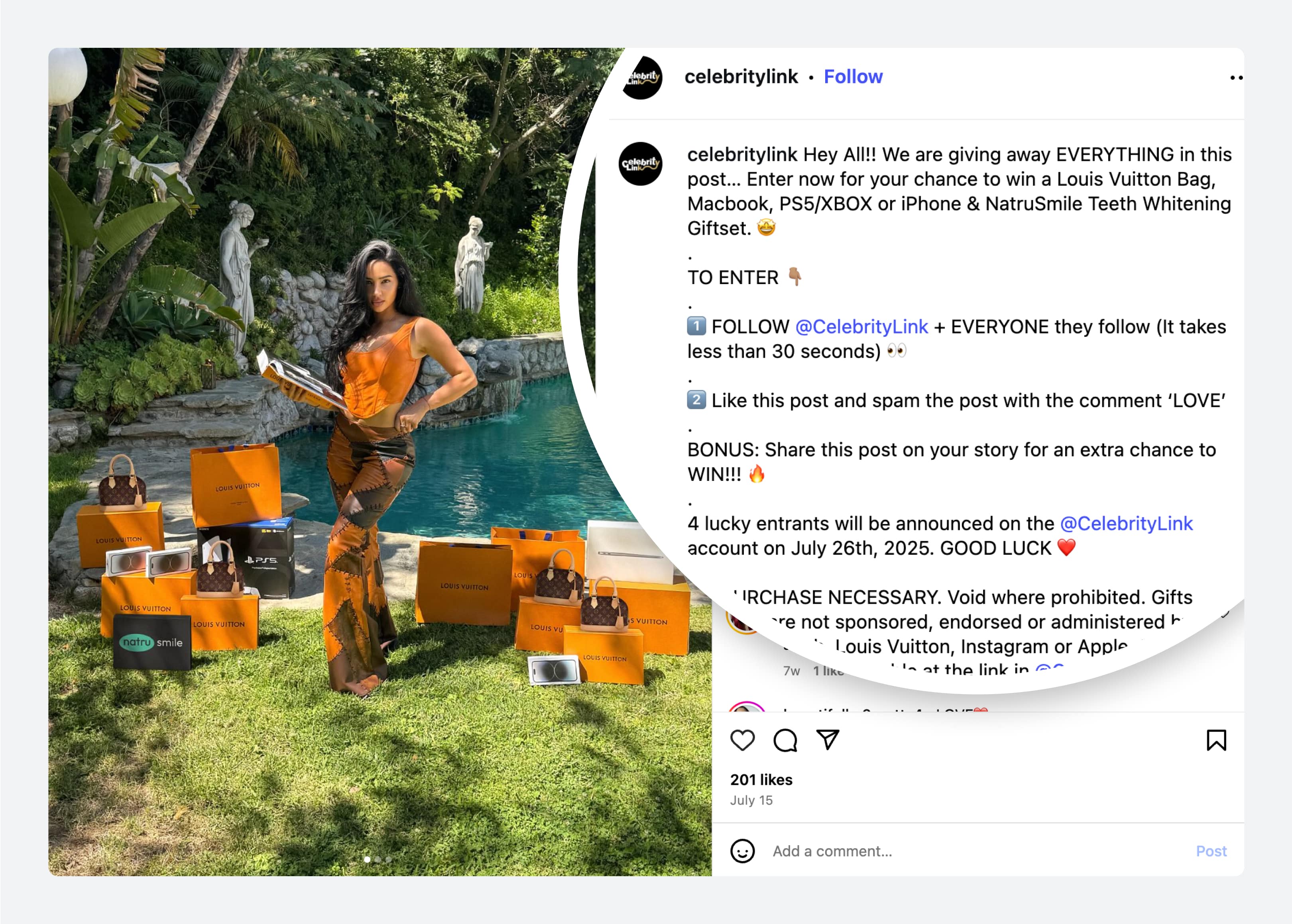 Instagram giveaway rules