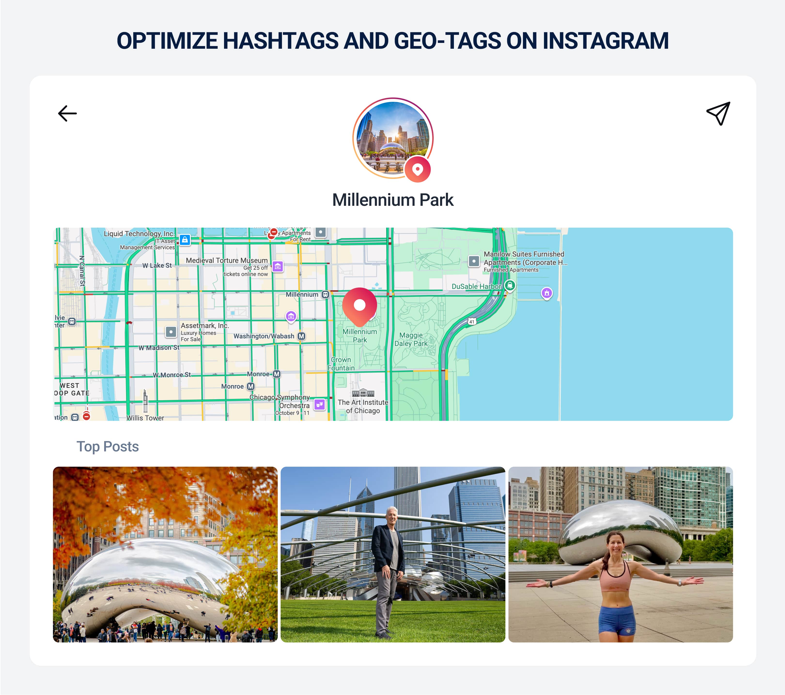 Optimize hashtags and geo-tags on Instagram