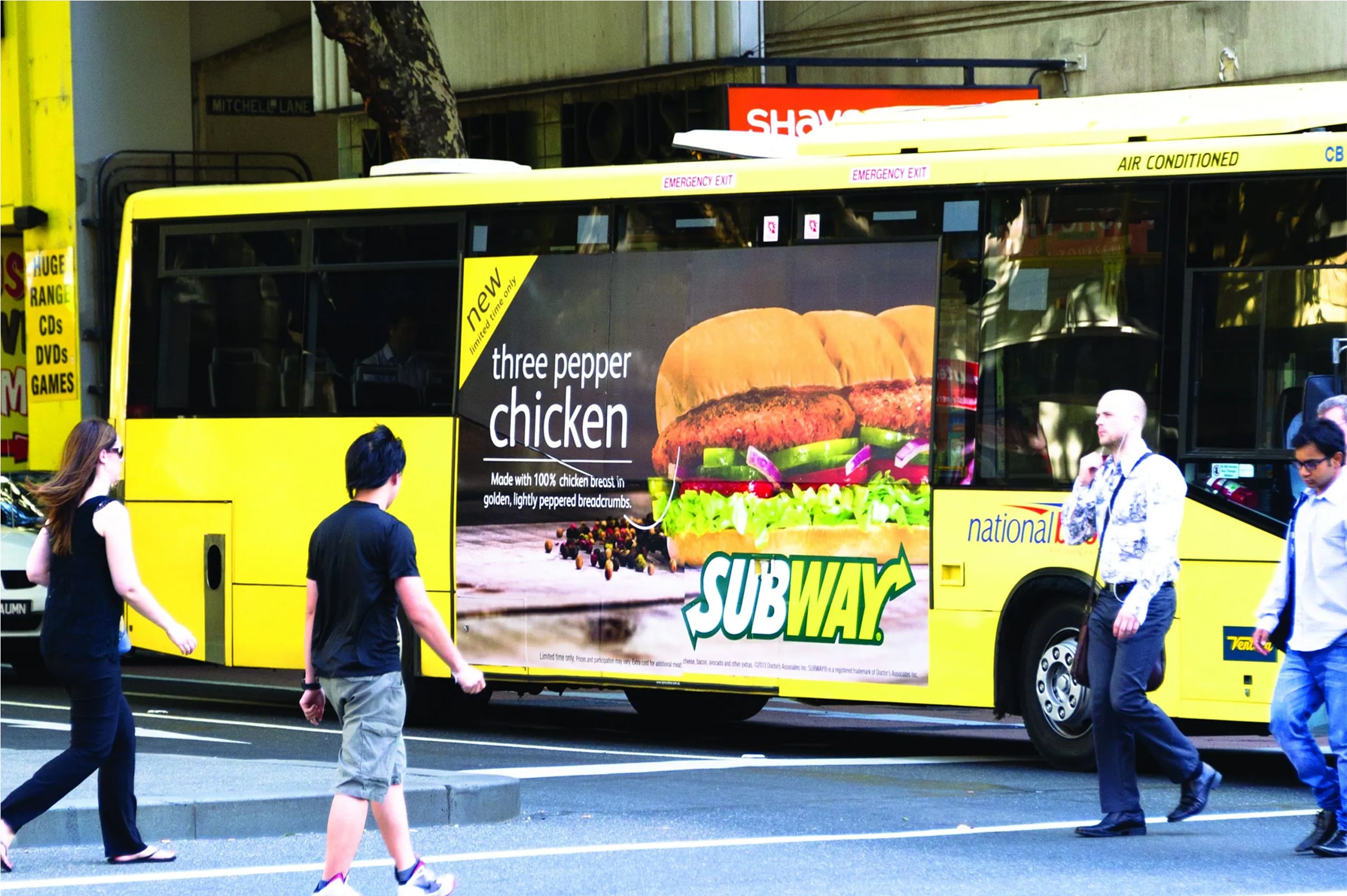 Partial wrap bus advertising