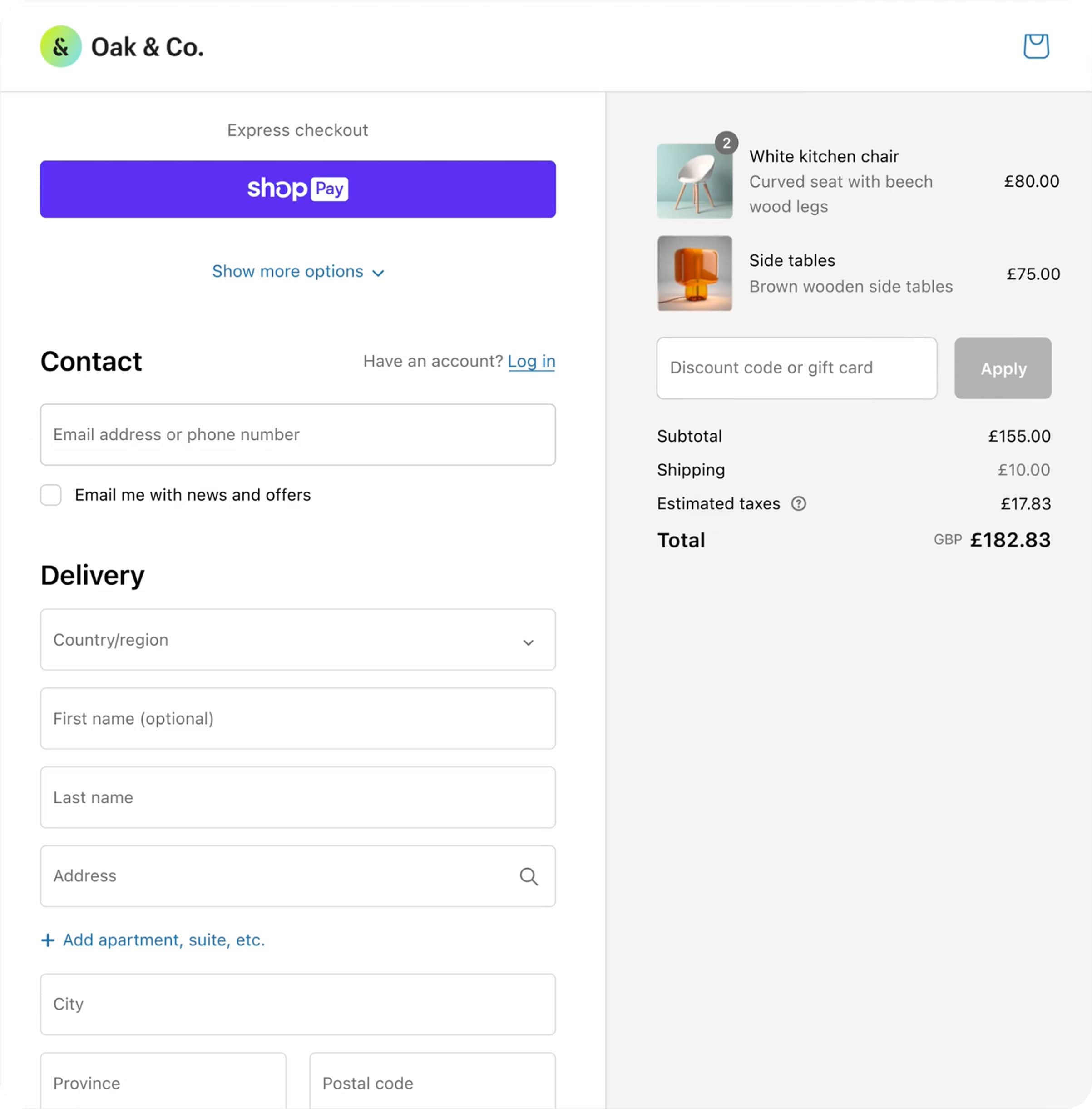 Shopify checkout