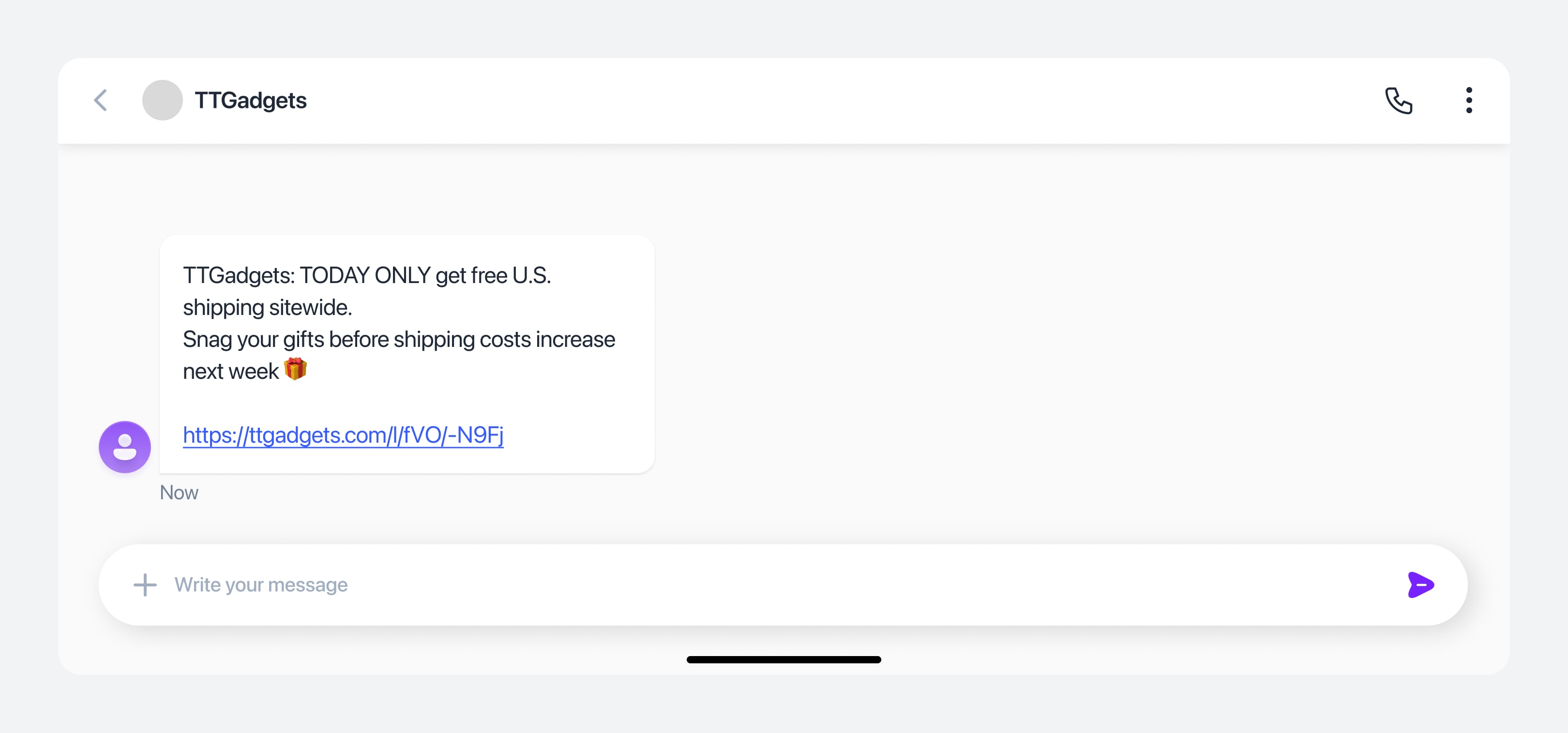 SMS marketing free shipping