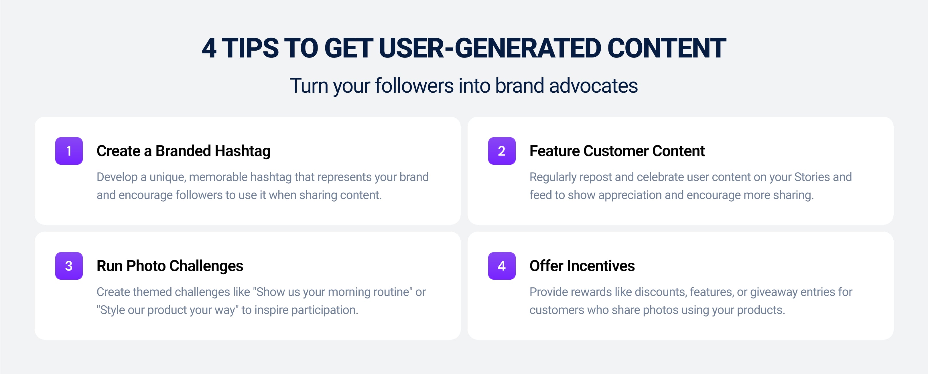 Tips to get user generated content