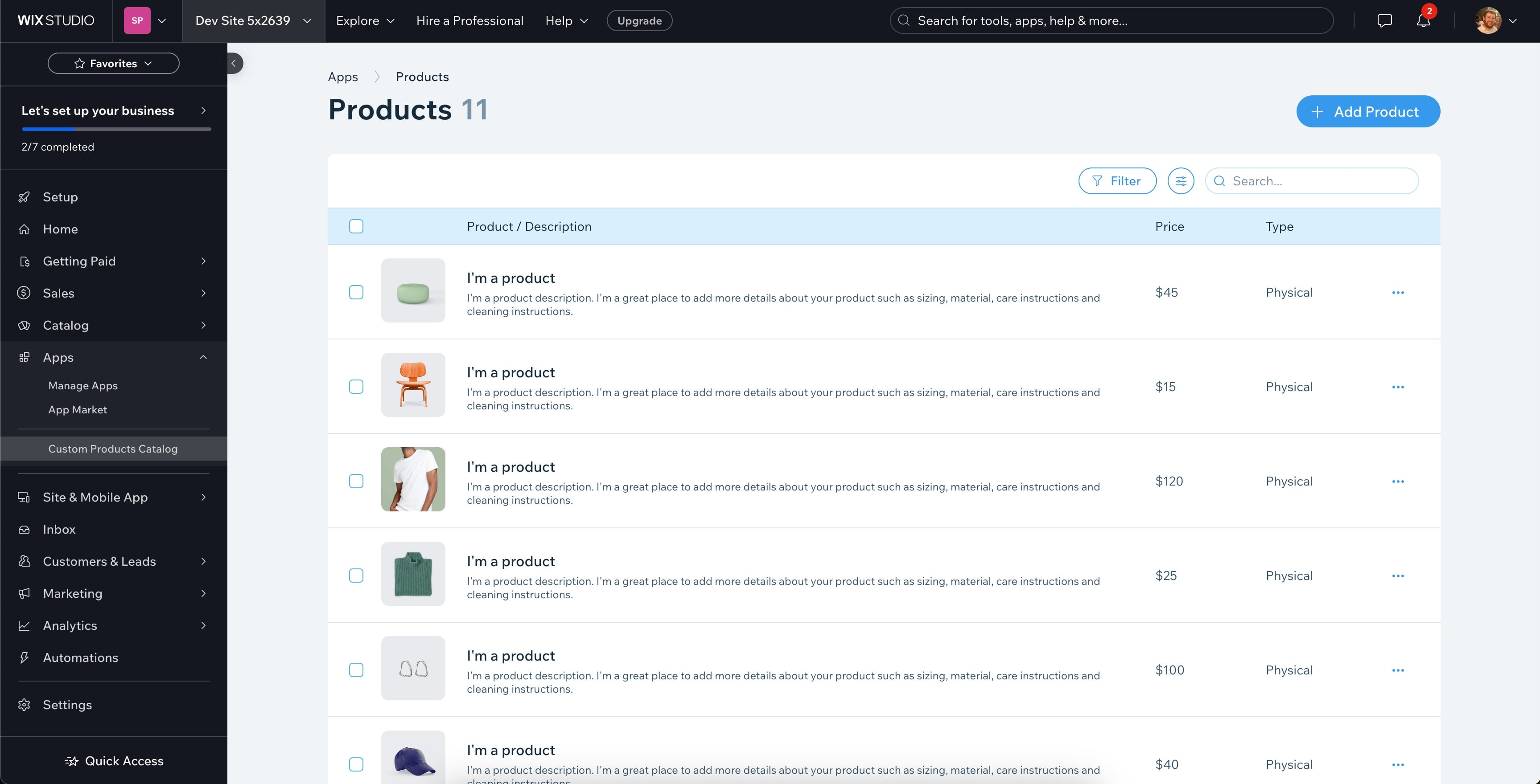 Wix products